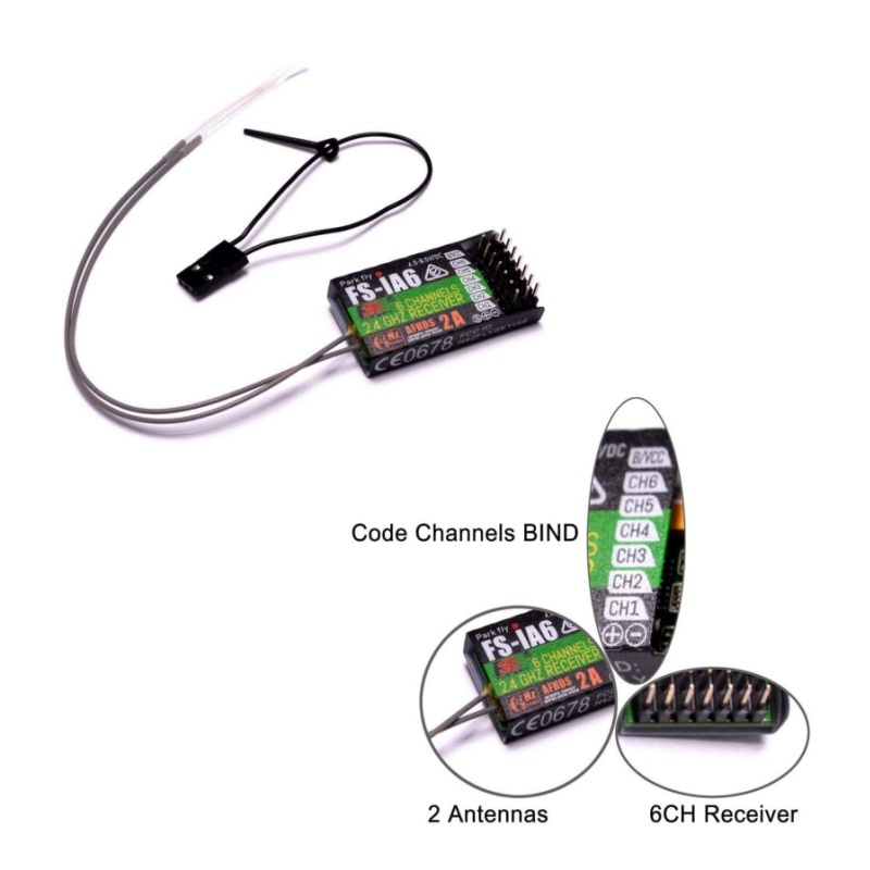 Drone Battery Plate - 플라이스카이 FS-IA6 수신기 6채널 듀얼 안테나
