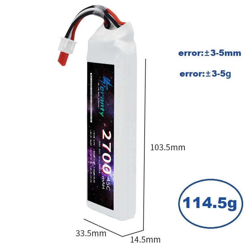 1/3PCS 2S 7.4V Lipo 배터리 2700mA - Drone Battery Connector 리뷰 및 가격